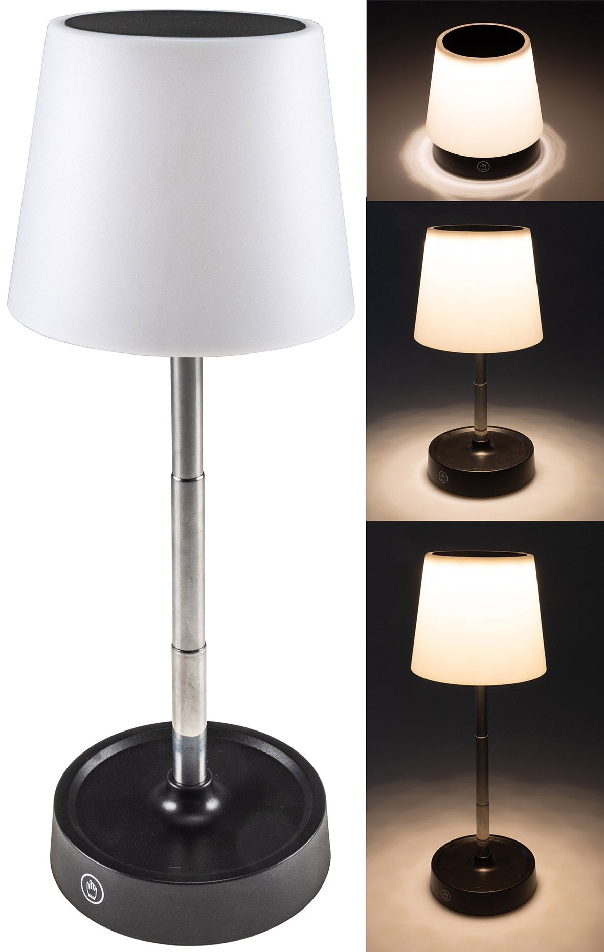 LED Akku Tischleuchte 29cm, dimmbar 115-290mm ausziehbar, Warmweiß