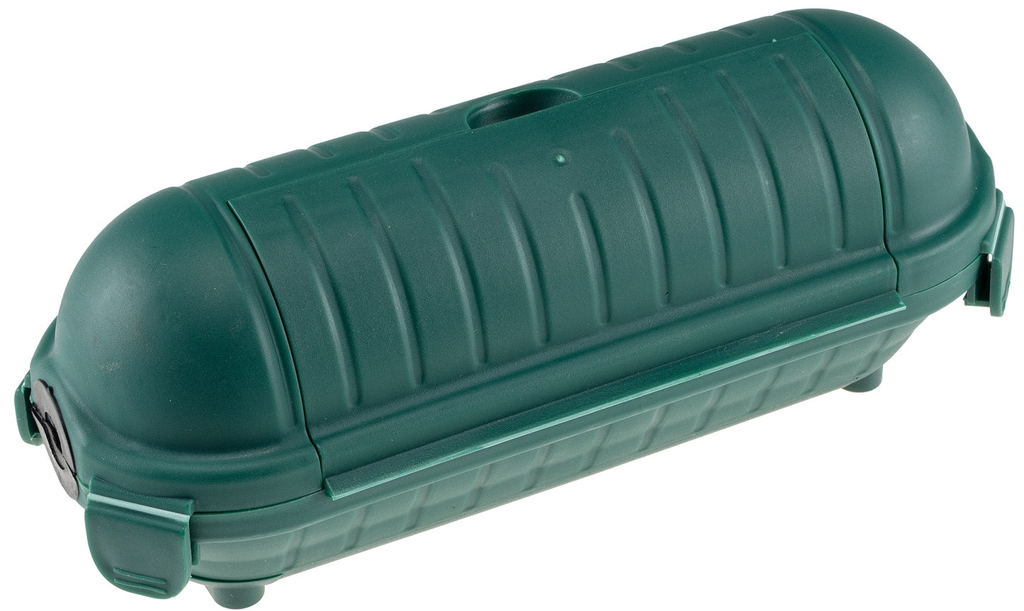 Kabelschutzbox für Aussen IP44 LxØ 21x8cm, mit Wandhalterung, Grün