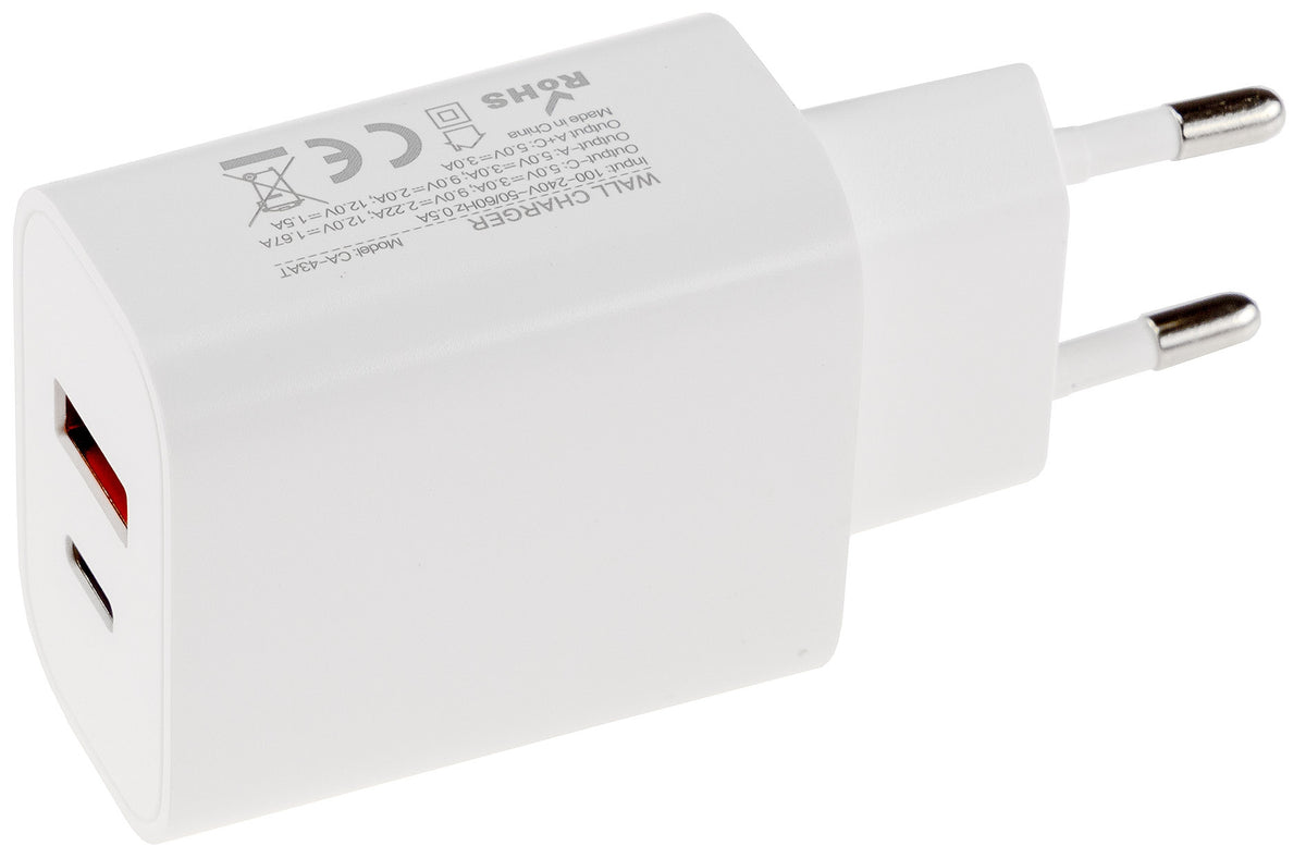 Stecker-Netzteil mit USB "CTN-0522 A-C" 20W, 5,0V/3,0A, 9,0V/2,0A, 12,0V/1,67A=