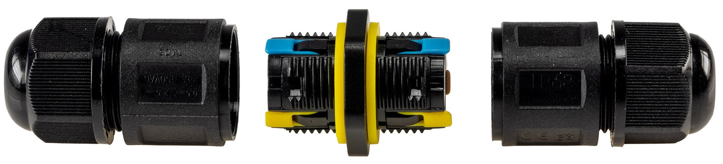 Kabelverbinder 3-polig, IP68, 230V Klemmanschluss, für Kabel Ø 6-11mm