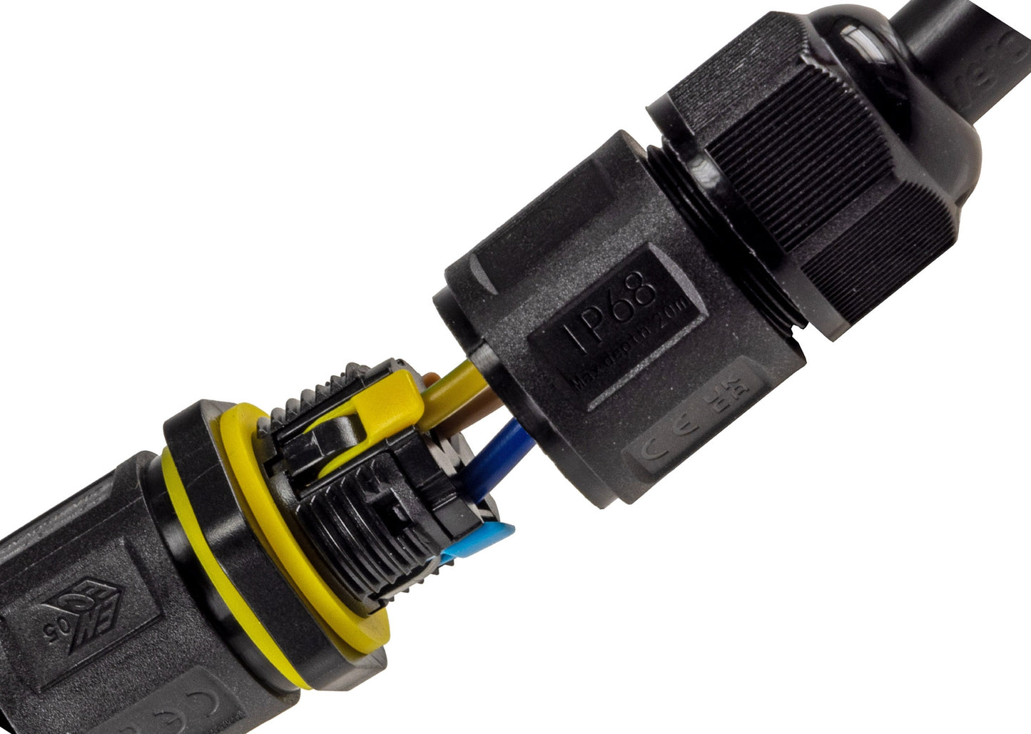 Kabelverbinder 3-polig, IP68, 230V Klemmanschluss, für Kabel Ø 6-11mm