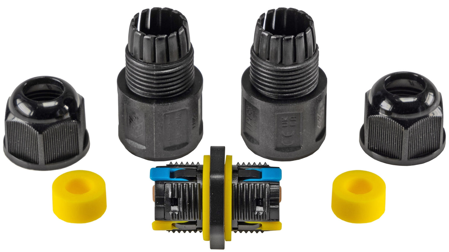 Kabelverbinder 3-polig, IP68, 230V Klemmanschluss, für Kabel Ø 6-11mm