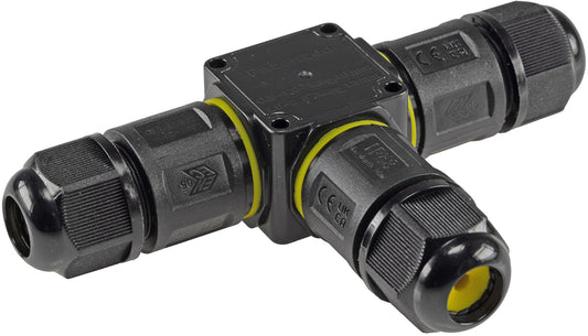 Kabelverbinder T-Form, IP68, 230V Klemmanschluss, für Kabel Ø 6-11mm