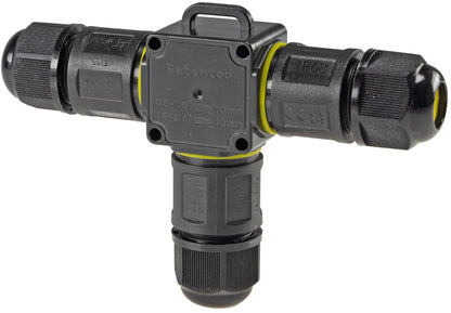 Kabelverbinder T-Form, IP68, 230V Klemmanschluss, für Kabel Ø 6-11mm