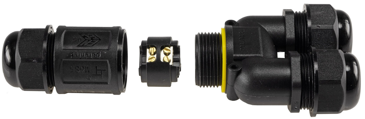 Kabelverbinder Y-Form, IP68, 230V Schraubanschluss, für Kabel Ø 6-11mm