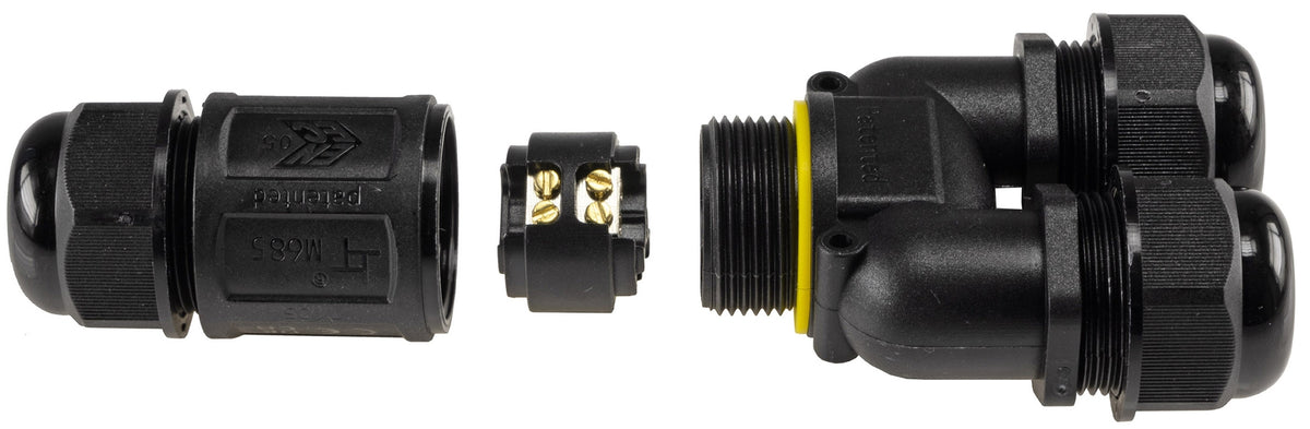Kabelverbinder Y-Form, IP68, 230V Schraubanschluss, für Kabel Ø 6-11mm