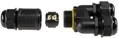Kabelverbinder Y-Form, IP68, 230V Schraubanschluss, für Kabel Ø 6-11mm