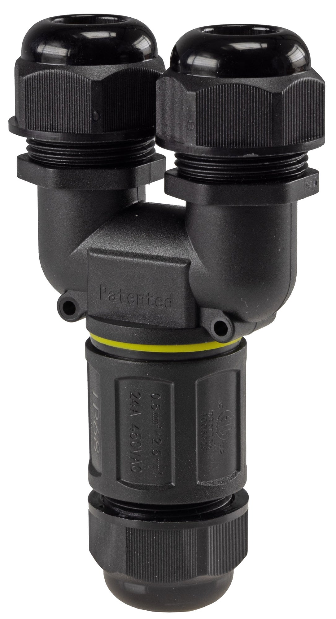 Kabelverbinder Y-Form, IP68, 230V Schraubanschluss, für Kabel Ø 6-11mm
