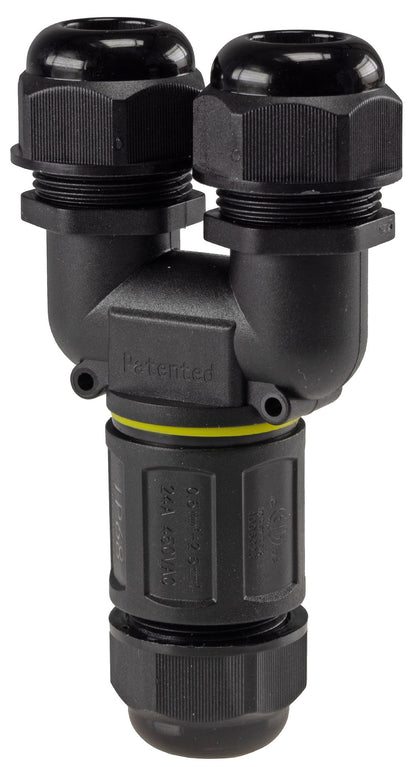 Kabelverbinder Y-Form, IP68, 230V Schraubanschluss, für Kabel Ø 6-11mm