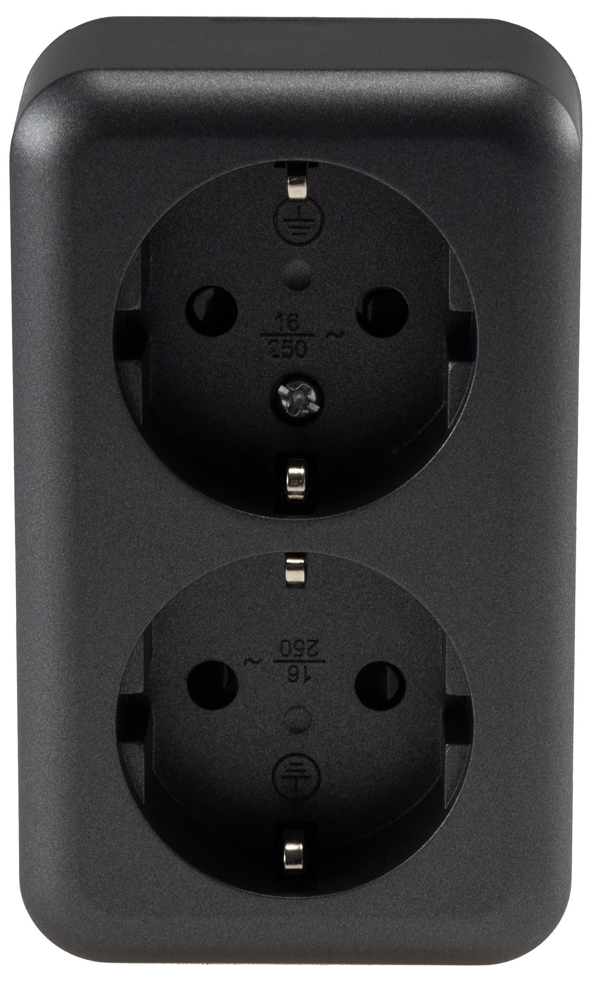FASKO Doppel-Steckdose, AP, Anthrazit 250V~/ 16A, Aufputz, Schraubanschluss