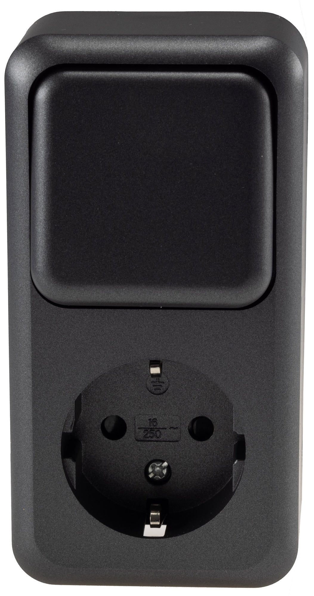 FASKO Kombi Steckdose Schalter,Anthrazit 250V~, Aufputz, Schraubanschluss