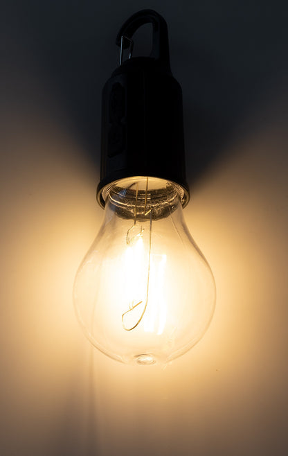 LED Glühlampe mit Akku "CT-KL3", dimmbar mit Haken / Karabiner, 3000k / Warmweiß
