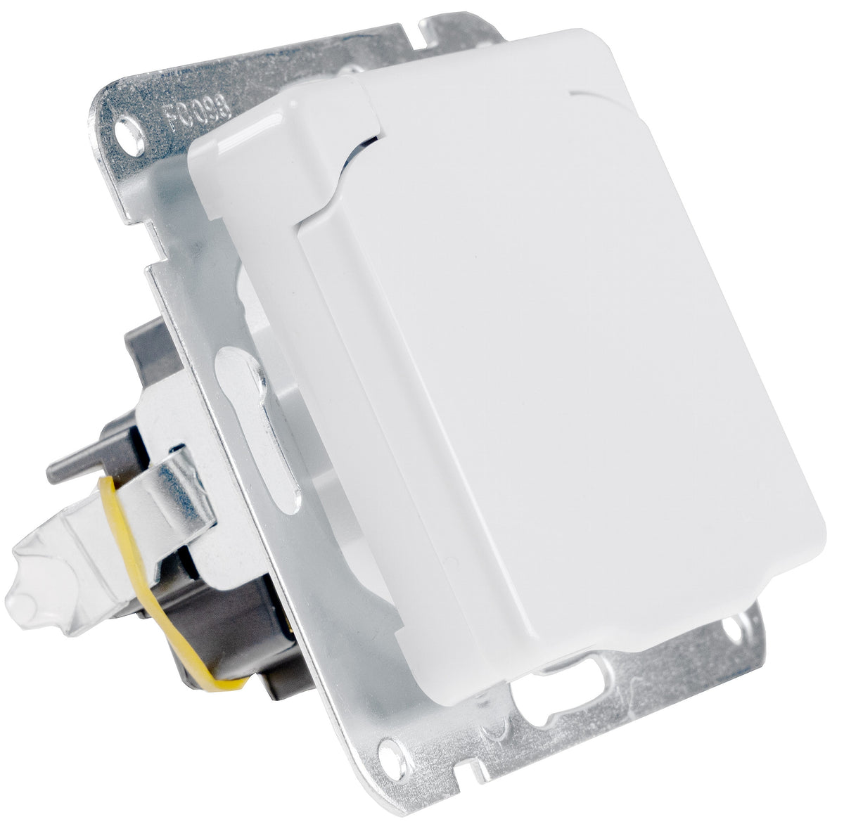DELPHI Schutzkontakt-Steckdose IP40 250V~/ 16A, mit Deckel, UP, weiß