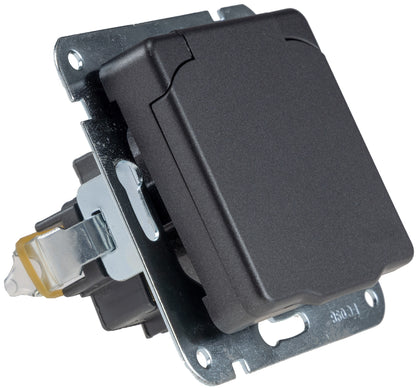 MILOS Schutzkontakt-Steckdose IP40 250V~/ 16A, mit Deckel, UP, anthrazit