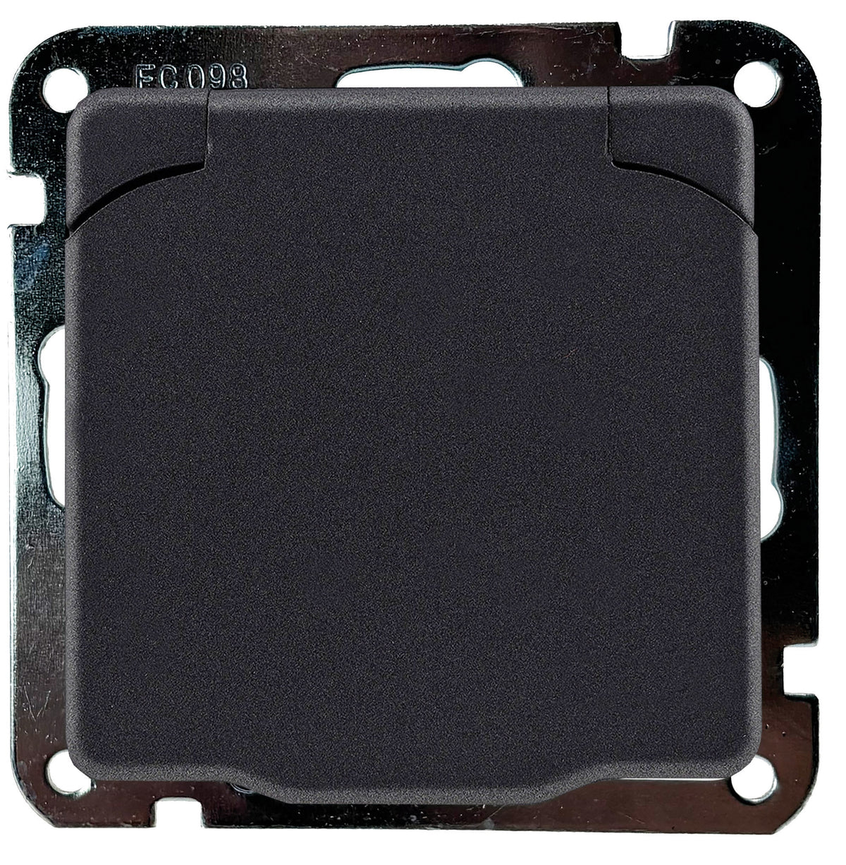 MILOS Schutzkontakt-Steckdose IP40 250V~/ 16A, mit Deckel, UP, anthrazit