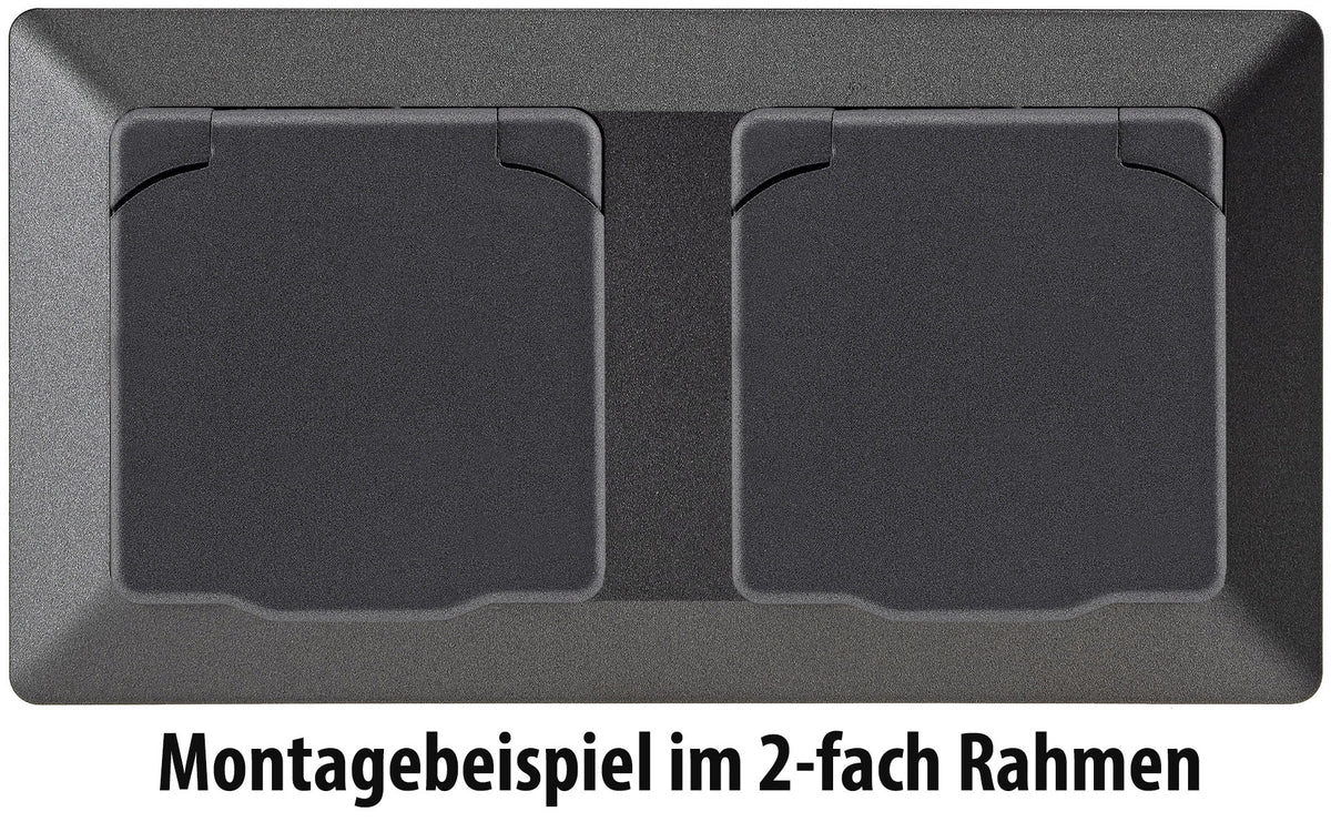 MILOS Schutzkontakt-Steckdose IP40 250V~/ 16A, mit Deckel, UP, anthrazit