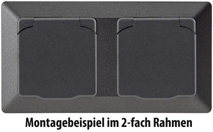 MILOS Schutzkontakt-Steckdose IP40 250V~/ 16A, mit Deckel, UP, anthrazit