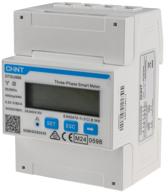 Drehstromzähler  / Smartmeter DTSU666 MID geeicht 3-phasig 80A, 230/400V, 4TE