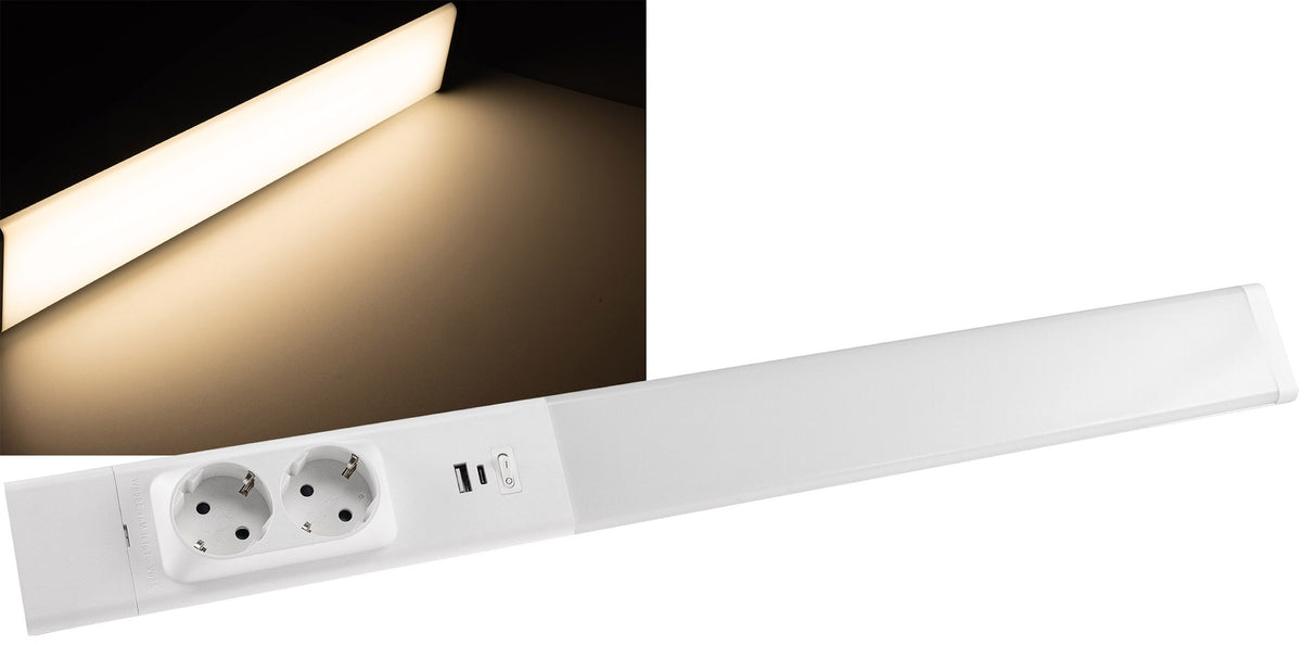 LED Unterbauleuchte "Arusha", weiß USB A+C PD, 60cm, Licht warmweiß