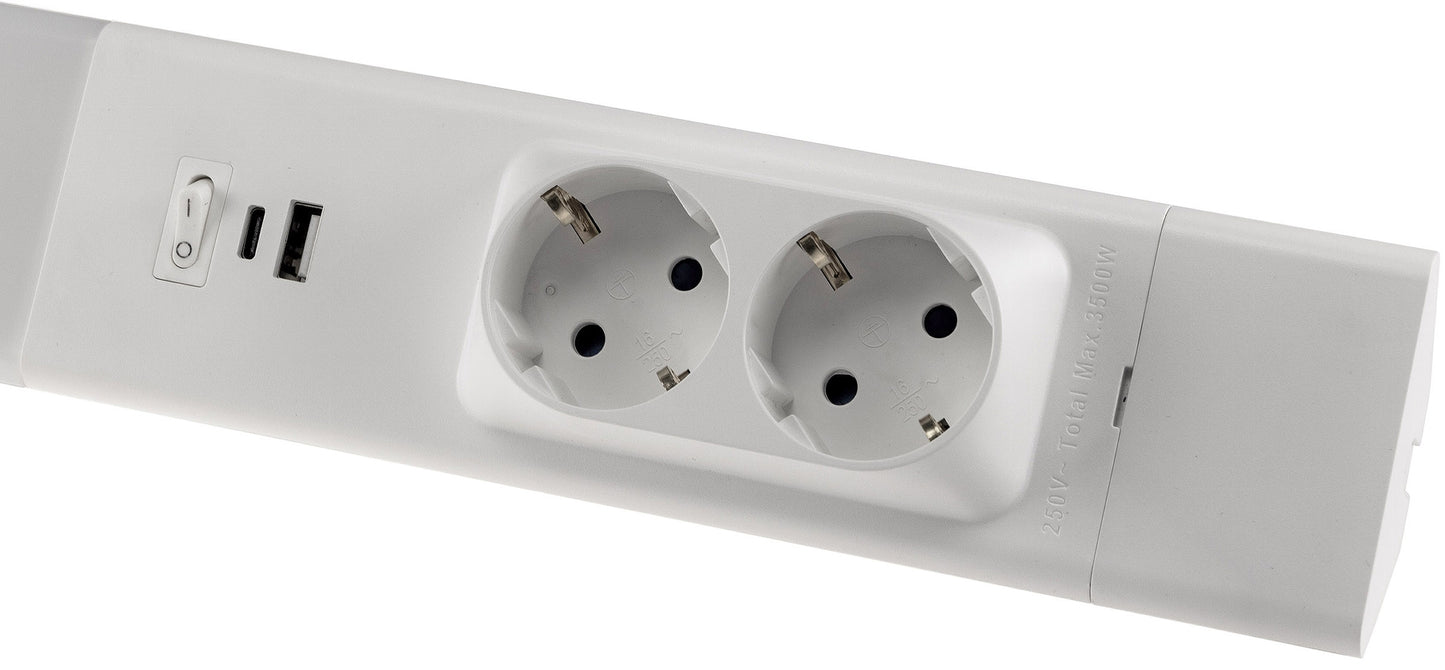 LED Unterbauleuchte "Arusha", weiß USB A+C PD, 60cm, Licht warmweiß