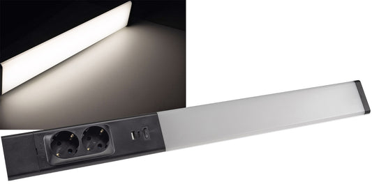 LED Unterbauleuchte "Arusha" schwarz USB A+C PD, 60cm, Licht neutralweiß