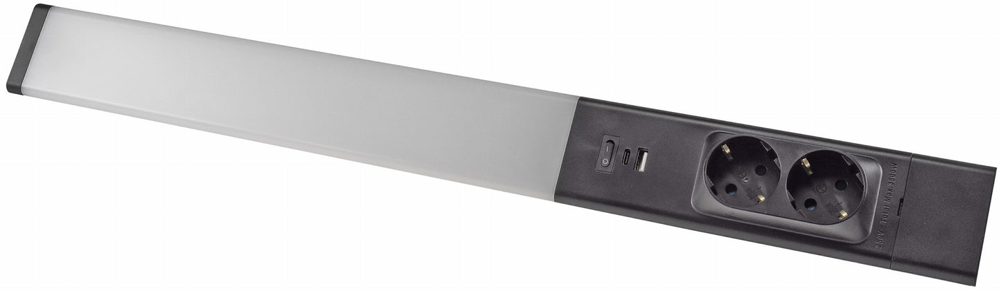 LED Unterbauleuchte "Arusha" schwarz USB A+C PD, 60cm, Licht neutralweiß