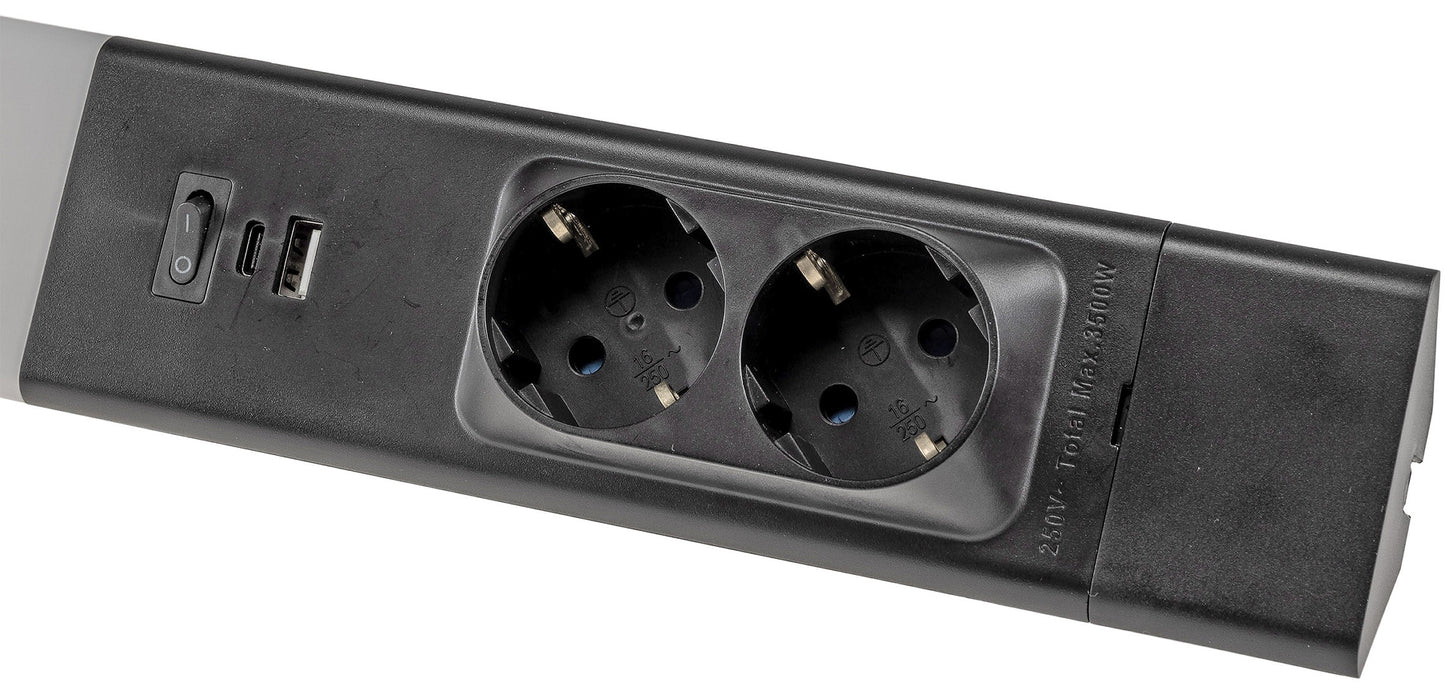 LED Unterbauleuchte "Arusha" schwarz USB A+C PD, 60cm, Licht neutralweiß