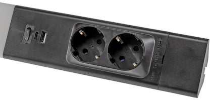 LED Unterbauleuchte "Arusha" schwarz USB A+C PD, 60cm, Licht neutralweiß