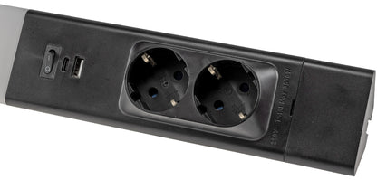 LED Unterbauleuchte "Arusha" schwarz USB A+C PD, 60cm, Licht warmweiß