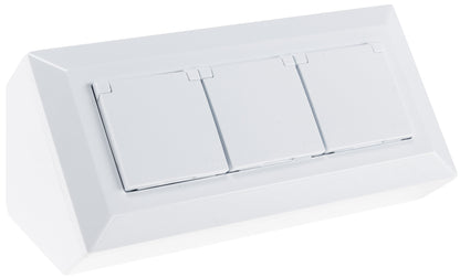 2-fach Steckdosenblock, USB-A+C, weiß 250V~/ 16A, USB 3,1A, PD, mit Klappen