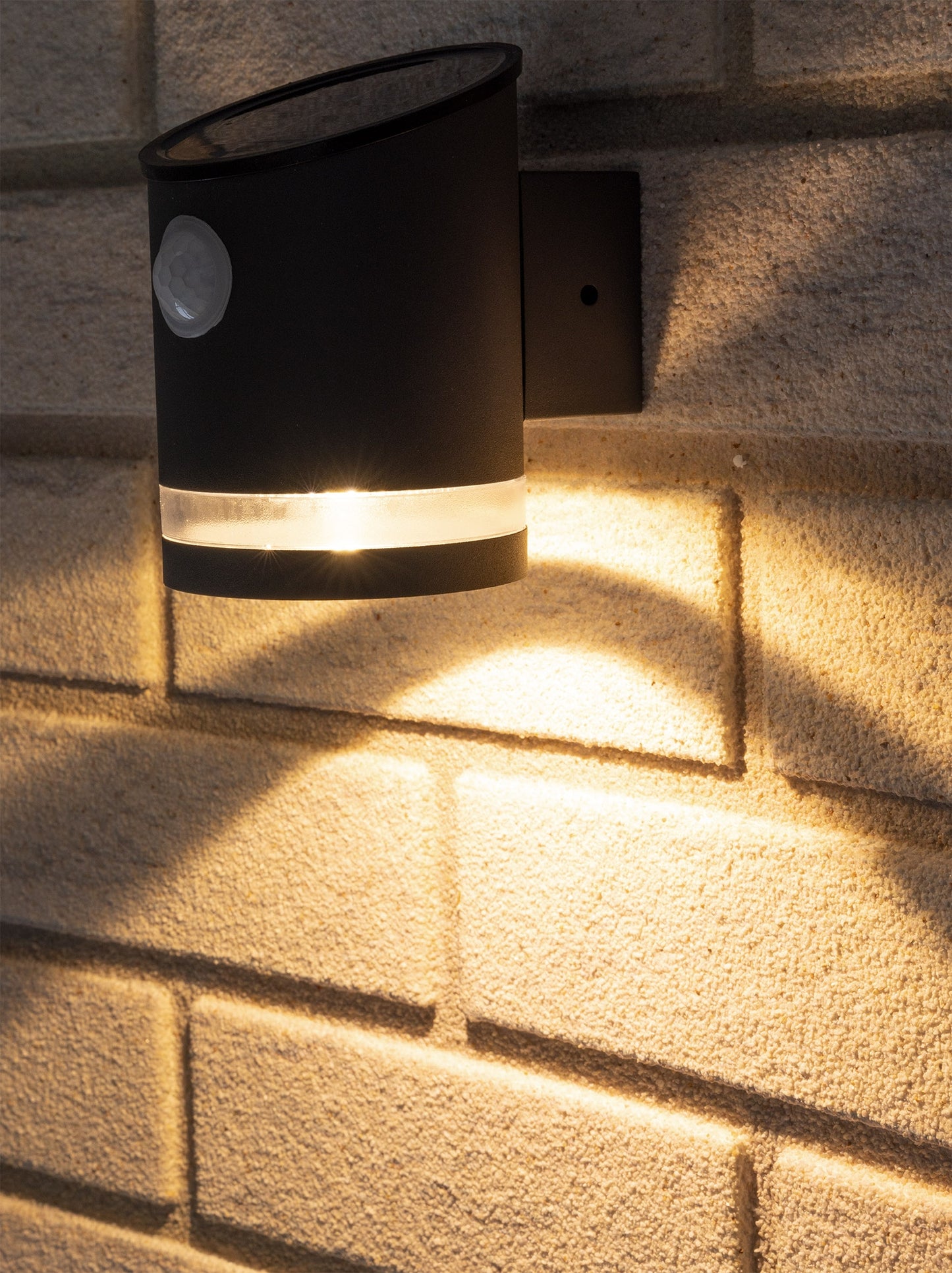 LED Solar Wandleuchte "SWL 119-A" PIR Bewegungsmelder, IP44, anthrazit