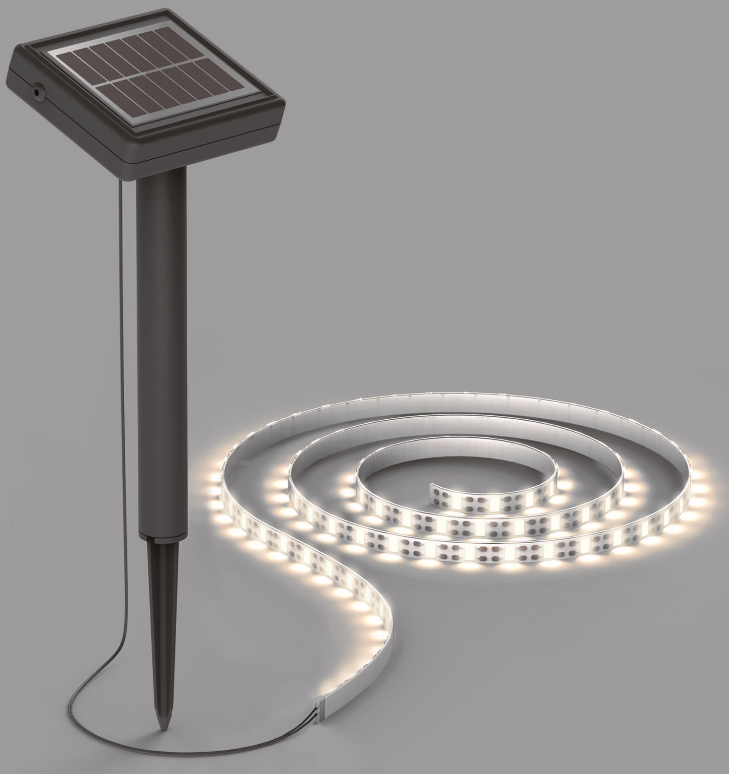 LED Solar LED-Stripe 3m, warmweiß 3000K IP44, Dämmerungssensor