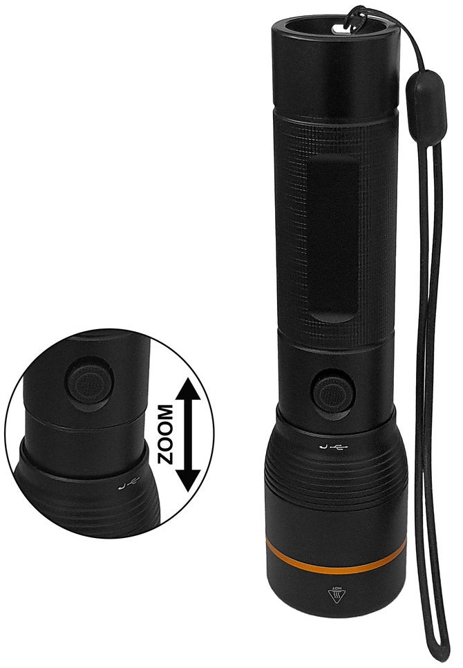 LED-Taschenlampe ARCAS mit Akku 20W 2000lm, Zoom, Powerbankfunktion