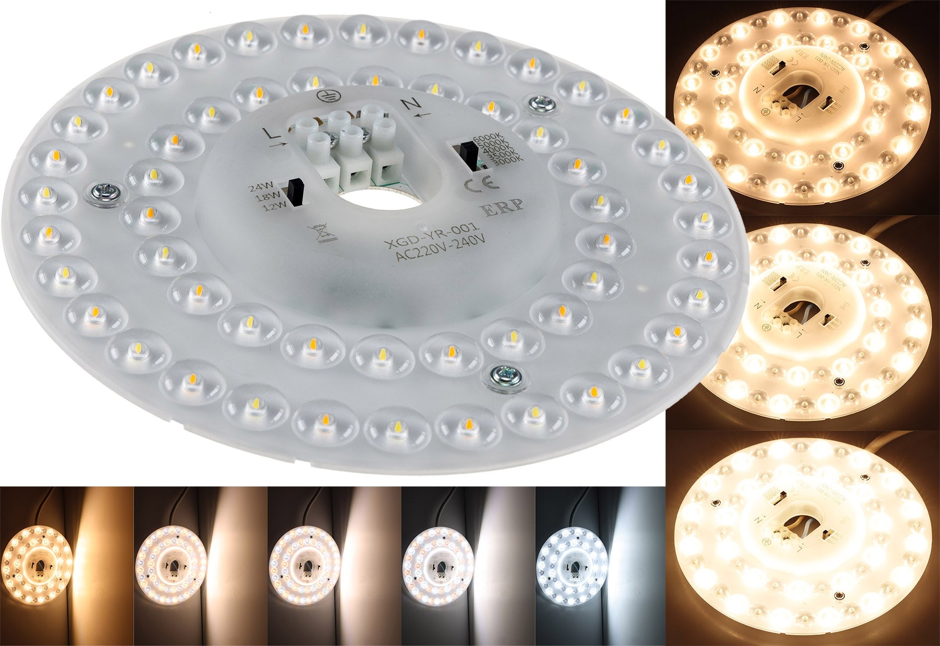 LED Umrüstmodul "UM1224cct" für Leuchten Ø 17cm, 12-18-24W, Magnethalter