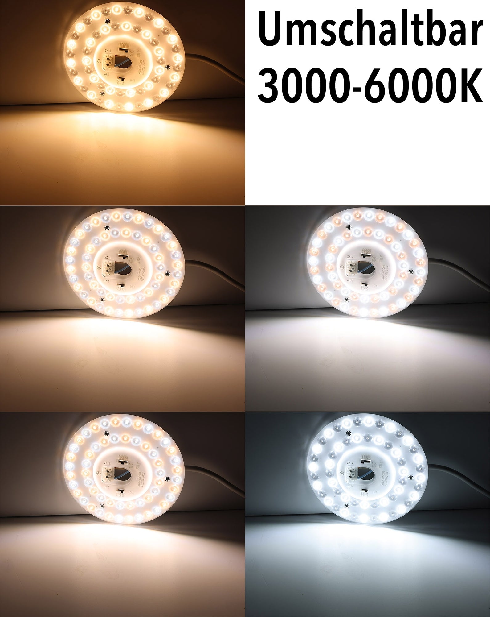 LED Umrüstmodul "UM1224cct" für Leuchten Ø 17cm, 12-18-24W, Magnethalter