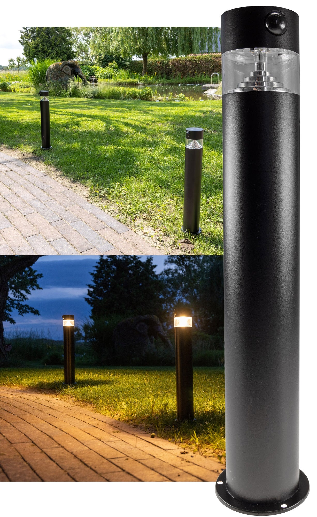 LED Solar Wegeleuchte "SWL-AS50" IP44, warmweiß 3000K, PIR Sensor, 50cm