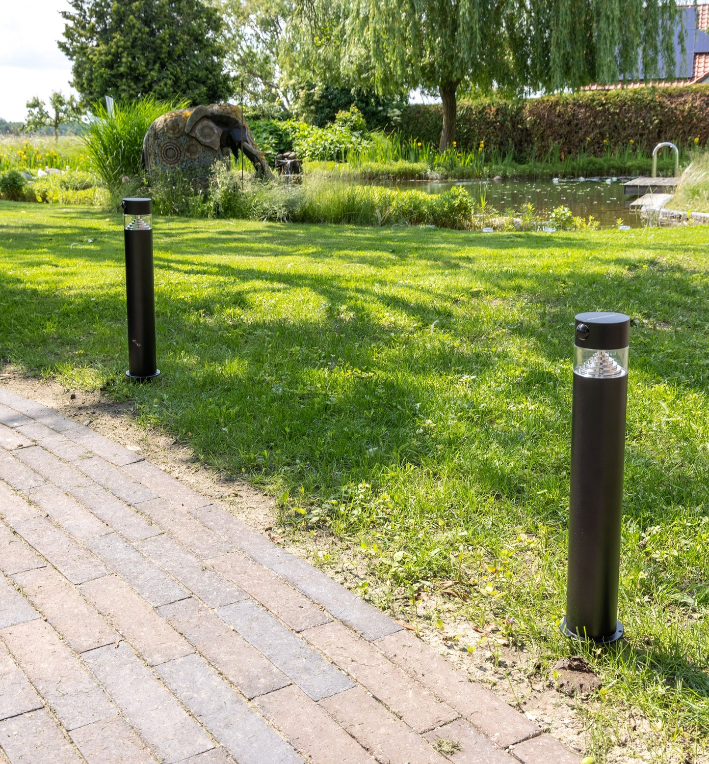 LED Solar Wegeleuchte "SWL-AS50" IP44, warmweiß 3000K, PIR Sensor, 50cm