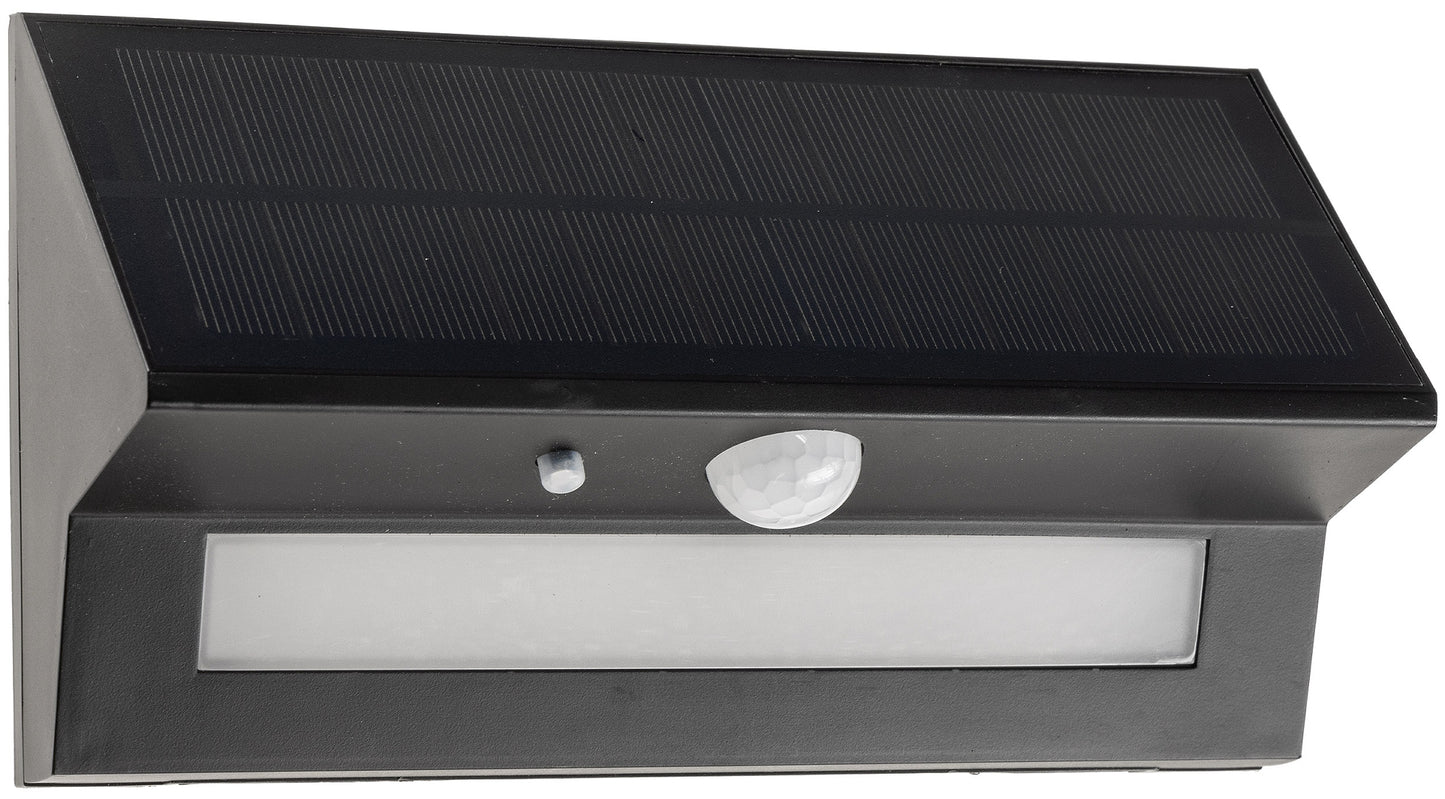 LED Solar Wandleuchte "SWL-AS400" IP44, warmweiß 3000K, PIR Sensor