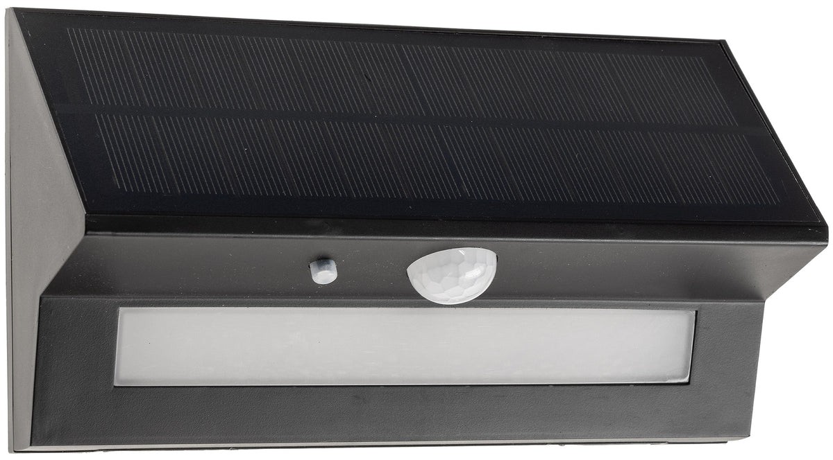 LED Solar Wandleuchte "SWL-AS400" IP44, warmweiß 3000K, PIR Sensor