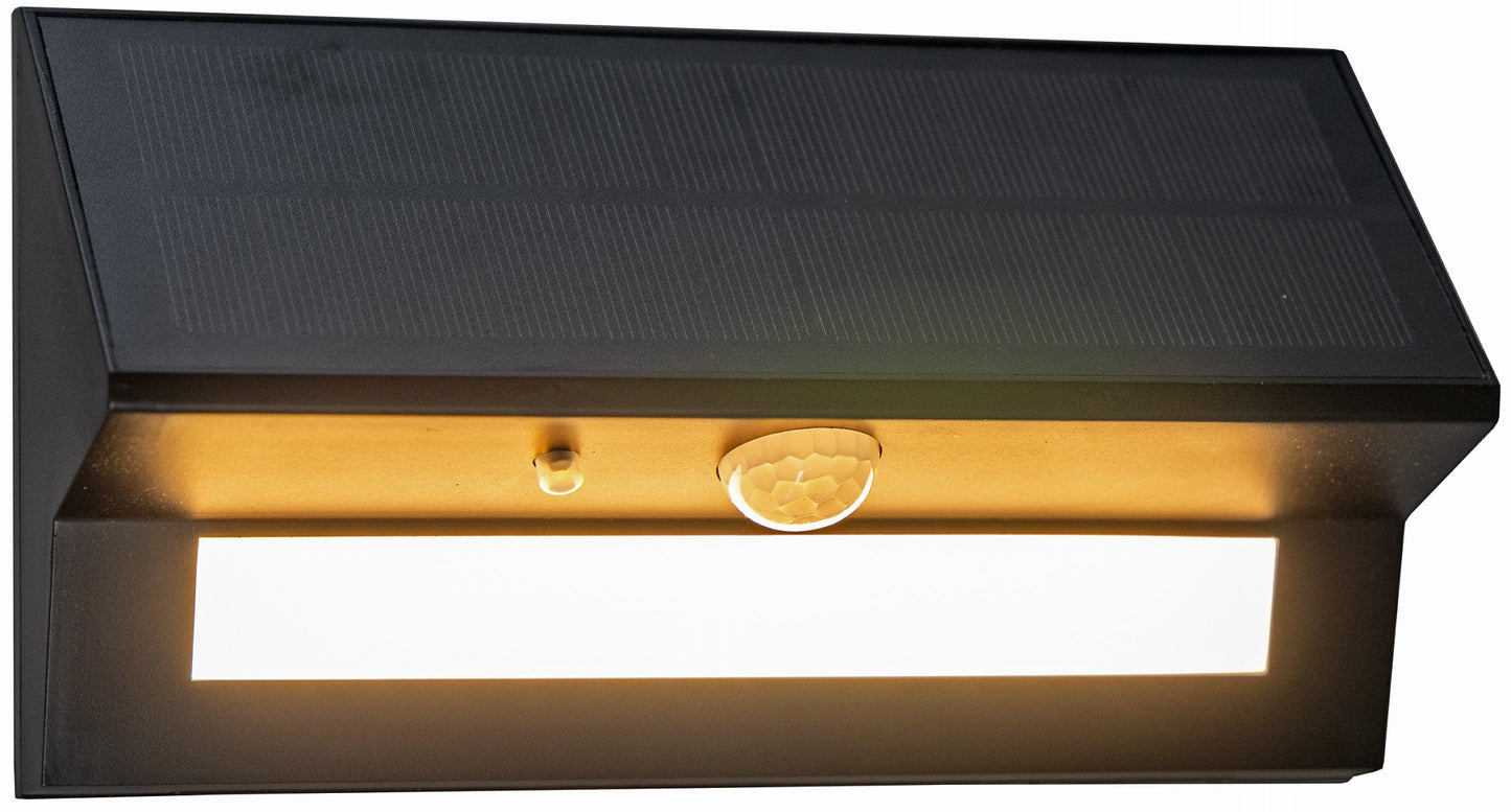 LED Solar Wandleuchte "SWL-AS400" IP44, warmweiß 3000K, PIR Sensor