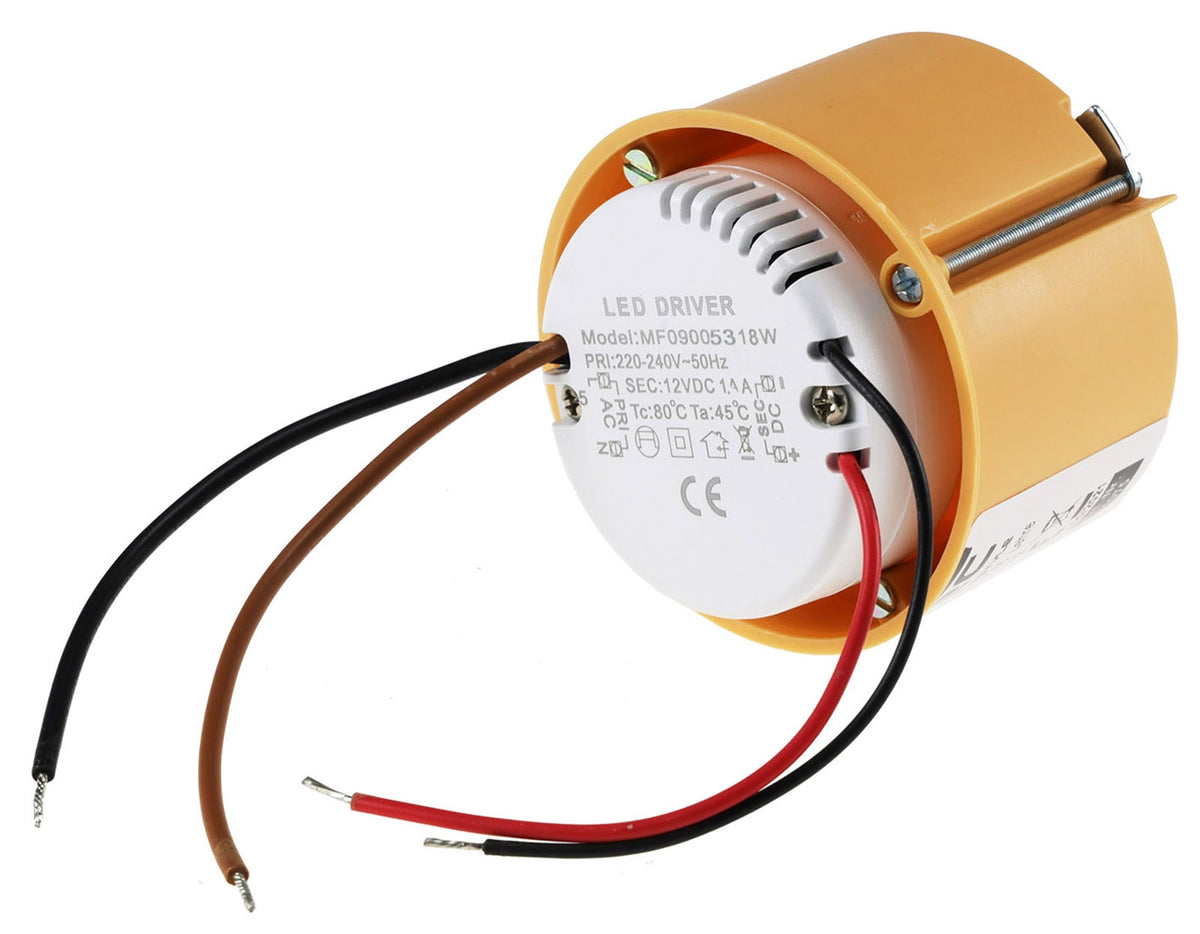 LED-Trafo "CT-18E", 0,5-18W, rund Ein 220-240V, Aus 12V= Konstantspannung