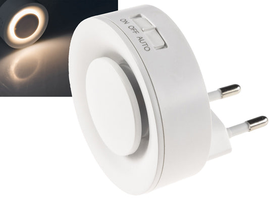 LED Nachtlicht mit Bewegungsmelder 230V, Dämmerungssensor, Warmweiß