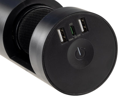 3-fach Tischsteckdose "CT-KS 3" USB-A + C, 20W PD, 3m Kabel, Schwarz
