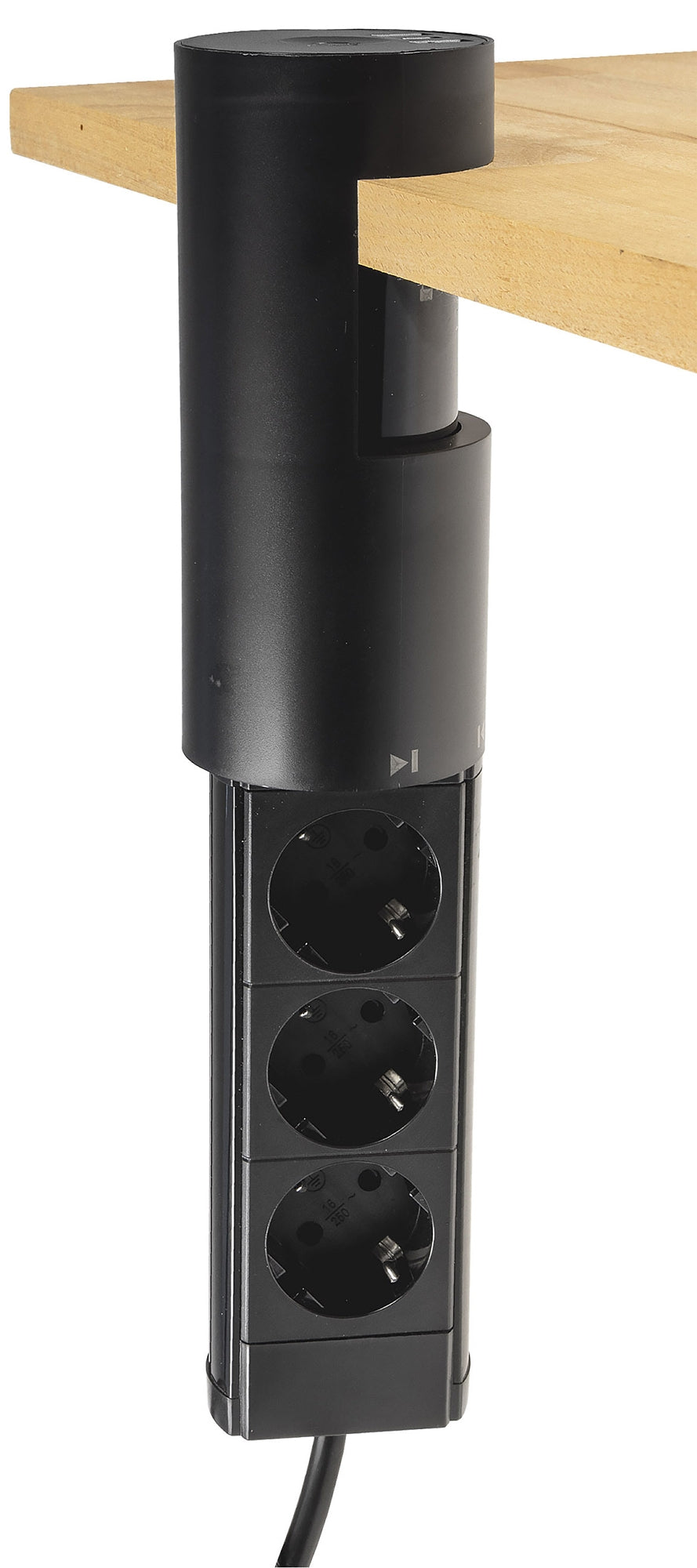 3-fach Tischsteckdose "CT-KS 3" USB-A + C, 20W PD, 3m Kabel, Schwarz
