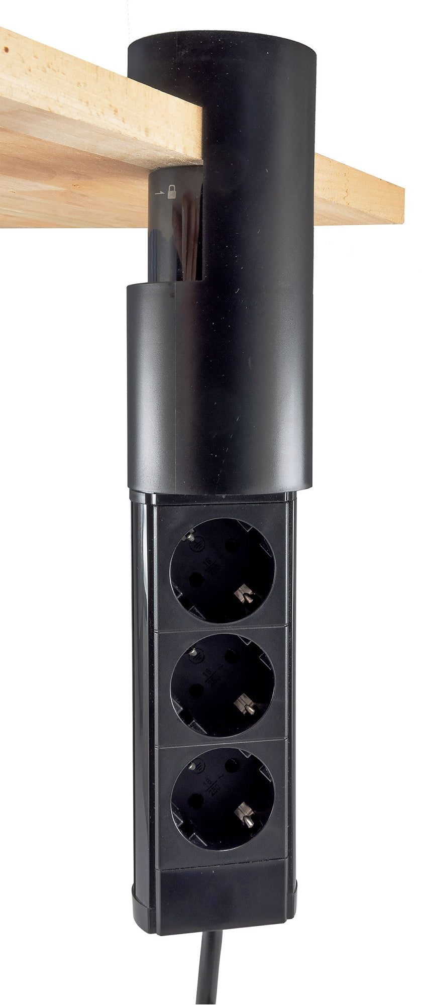 3-fach Tischsteckdose "CT-KS 3" USB-A + C, 20W PD, 3m Kabel, Schwarz