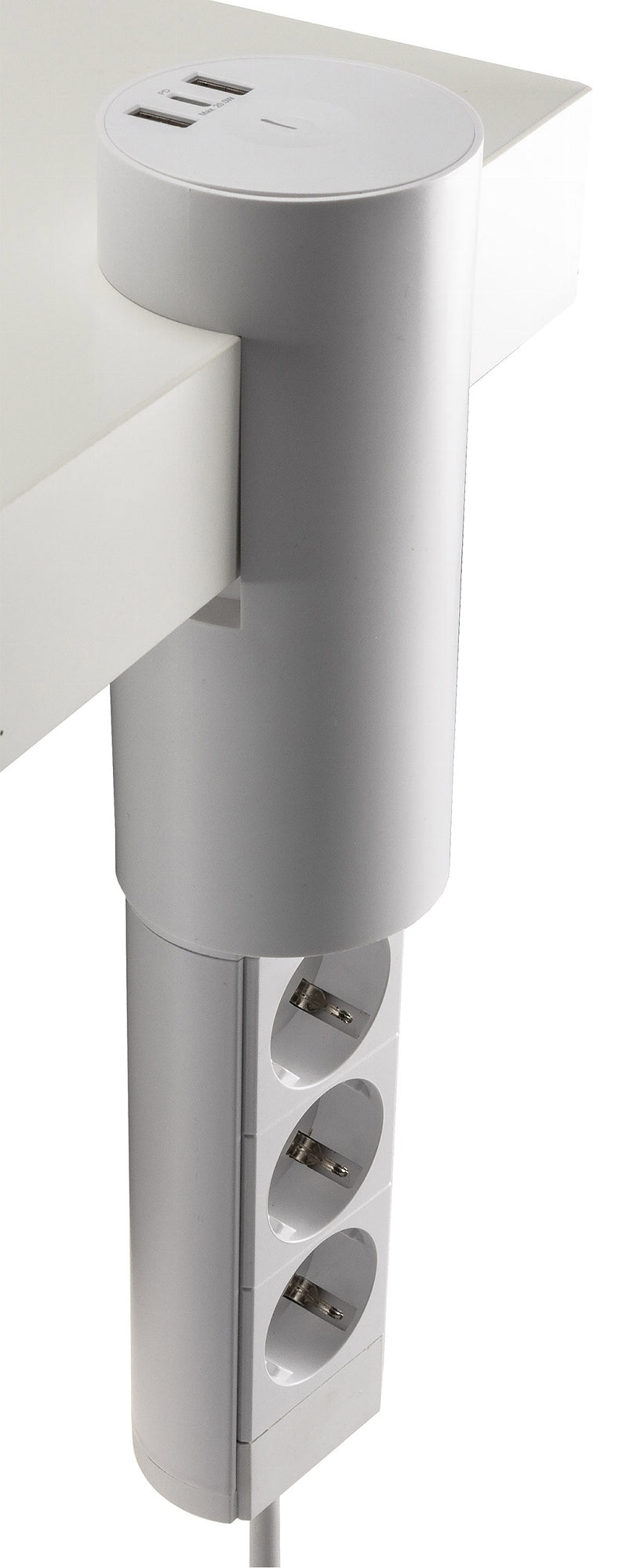 3-fach Tischsteckdose "CT-KS 3" USB-A + C, 20W PD, 3m Kabel, Weiß