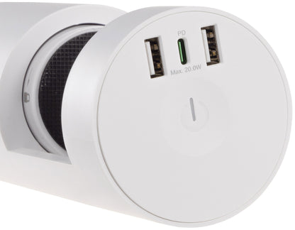 3-fach Tischsteckdose "CT-KS 3" USB-A + C, 20W PD, 3m Kabel, Weiß