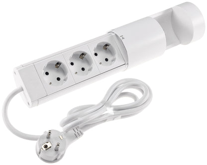 3-fach Tischsteckdose "CT-KS 3" USB-A + C, 20W PD, 3m Kabel, Weiß
