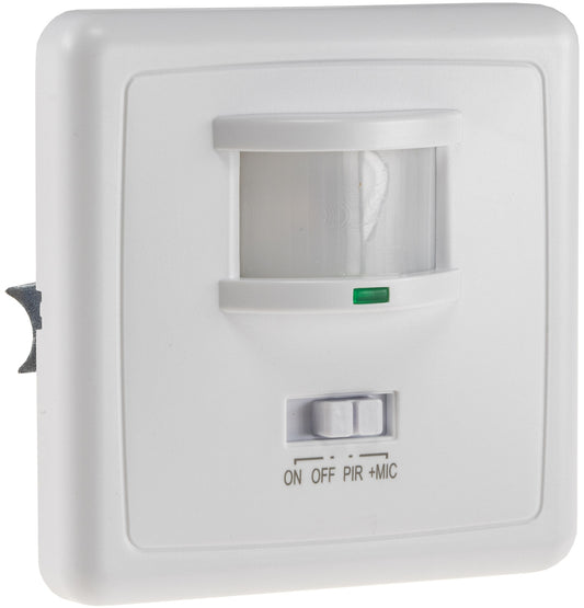 Bewegungsmelder 160° Unterputz IR & Akustik Sensor, 3-Draht, weiß