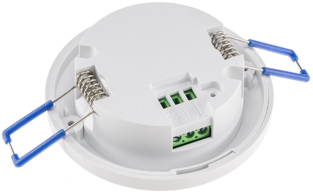 Decken-Einbau-Bewegungsmelder 360° PIR, LED geeignet, 8m Detektion, 83x48mm